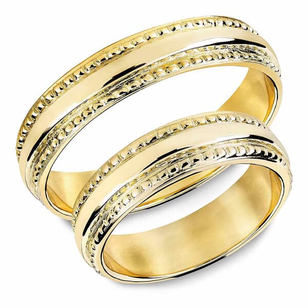 Gifteringer i gult gull  14kt,  5,5 mm. SNORRE– 60155